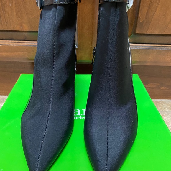 Charles David black heeled short boots / booties NWT - Picture 2 of 8